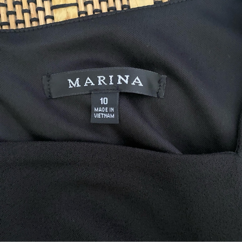 Marina Black Cutout Sheath Dress Size 10 | Sleeveless Midi Cocktail Party Dress - Picture 6 of 10